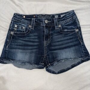 Miss Me Shorts Womens Embellished  Denim Low Rise Super Cute